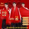 Custom Embroidered Red Scarf for Annual Meeting and Celebration Events