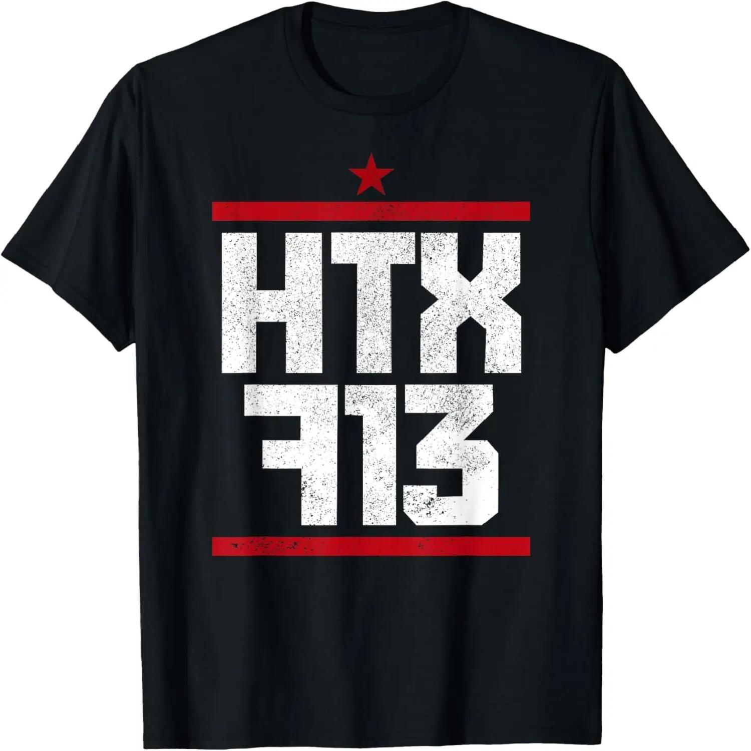 Houston Texas HTX 713 Area Code Vintage Pride T-Shirt S чёрный