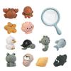 Kids Bath Toys Set with Turtle Sprayer, Fish Net, Shark & Squeeze Animal Floaters, Baby Water Play Toys