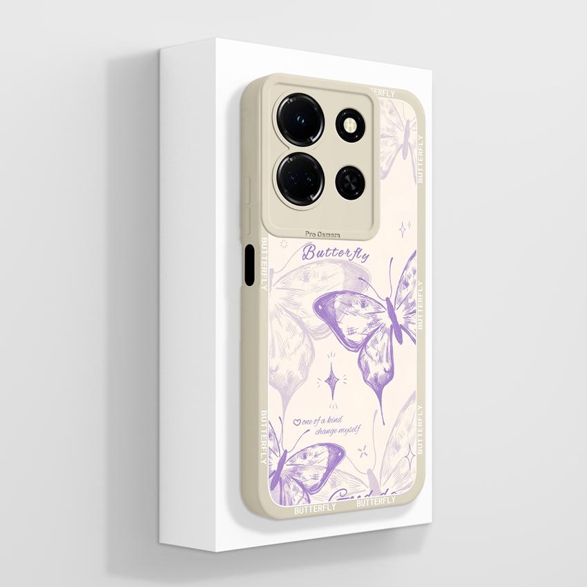 For Infinix Note 30 40 50 Pro Plus 50S 50x Beautiful Crystal Butterfly Phone Cases Screen Protector Liquid Silicone Dustproof Shell For Infinix Casing