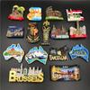 International Resin Fridge Magnet Collection: Hungary, Dubai, Thailand, Poland, Egypt, Italy, Australia, Germany, Spain, Belgium