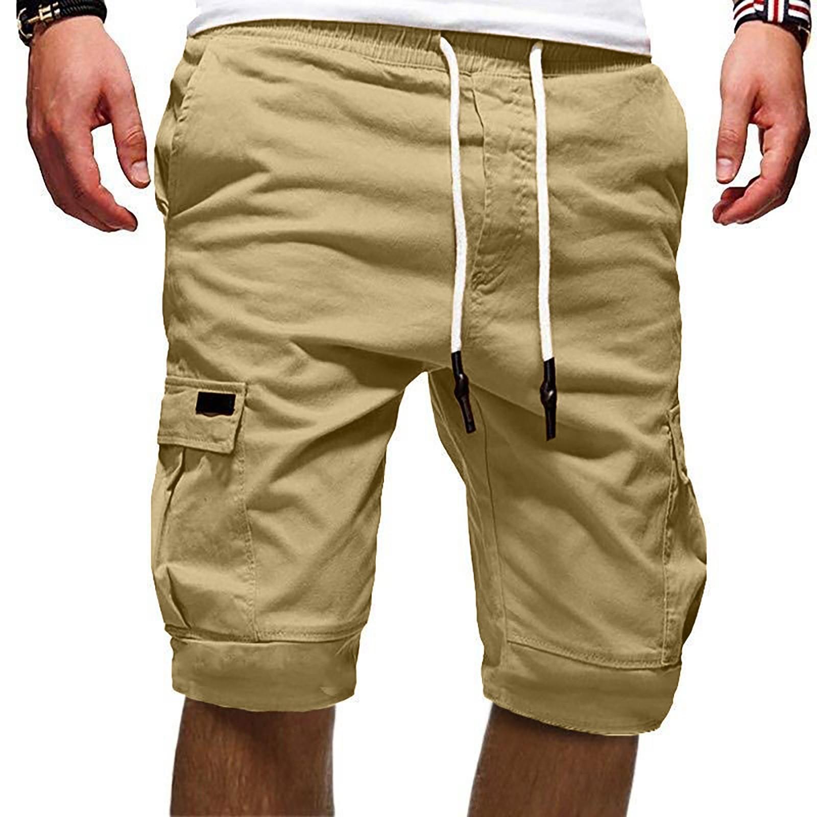 

Мужские летние повседневные на открытом воздухе повседневные комбинезоны с карманами в стиле пэчворк Спортивные шорты Брюки S хаки