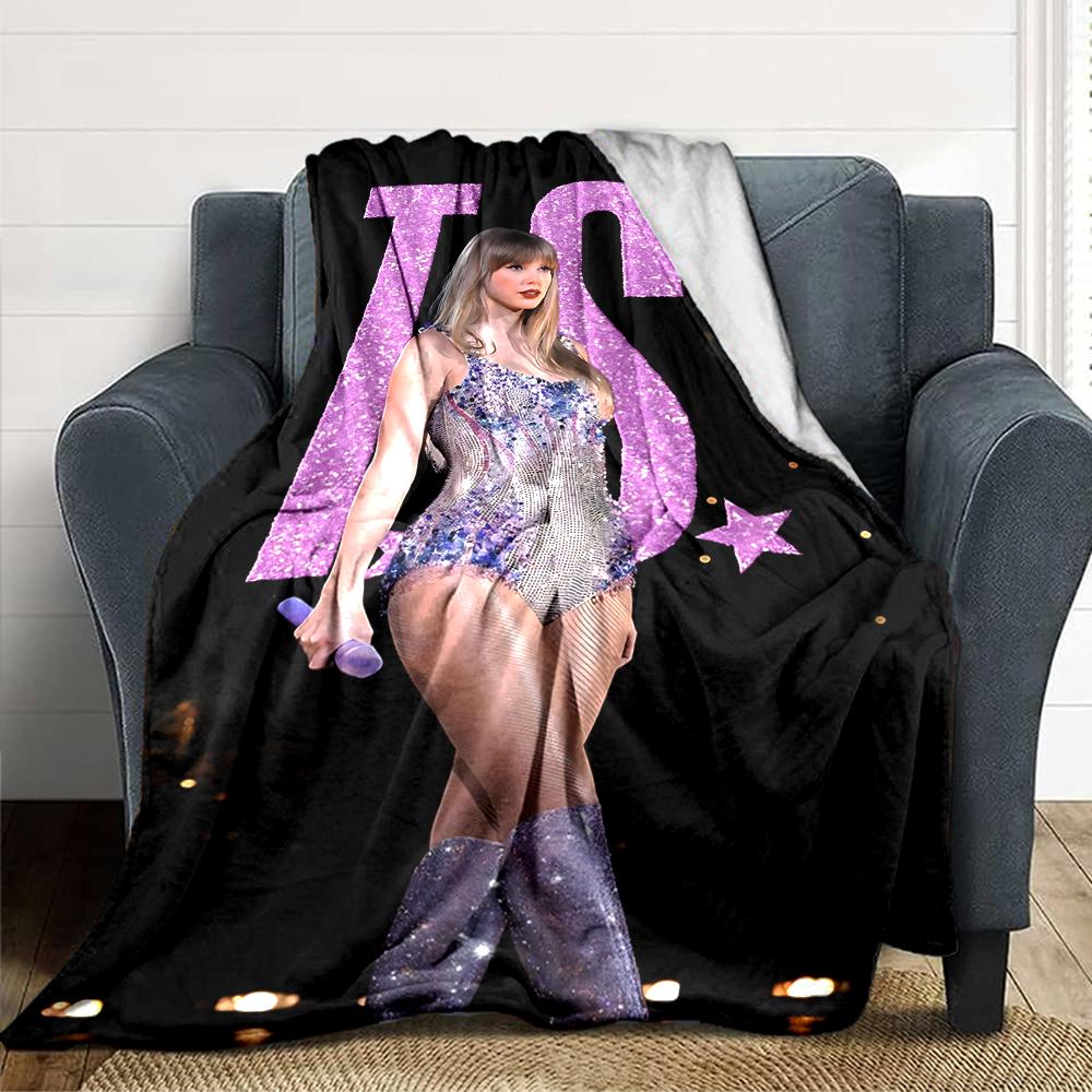 Taylor Swift'S Glittery Performance Blanket Soft Throw Blanket For Home Bedroom Bed Sofa Travel Office Solid Christmas Blanket