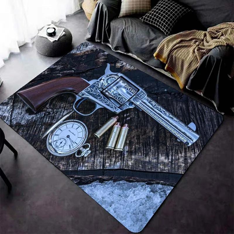 Cartoon Pistol Carpet for Living Room Children 's Bedroom  Decor Floor Mat Non-slip Kid Play Crawl Soft Rug Bathroom Door Mats
