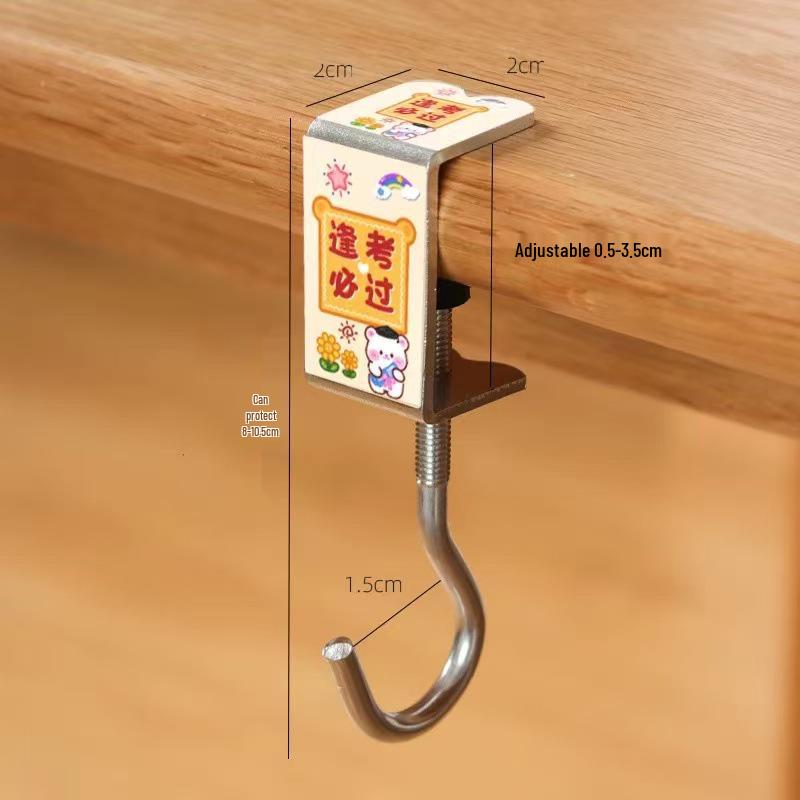 Adjustable Desk-Side Backpack Hook – No Punching Needed.