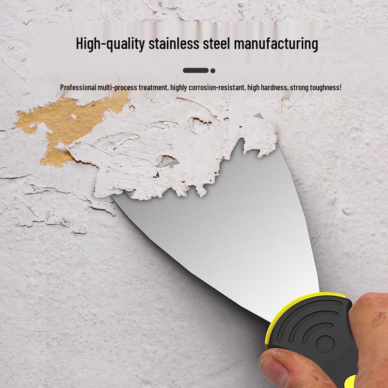 Stainless Steel Putty Knife: Gray Wall Scraper & Painter's Trowel - Thickened Integrated Design