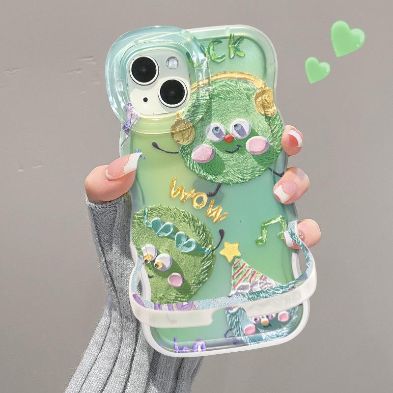 

Картина маслом Зеленый клубок подходит для чехлов для телефонов Apple 16, Huawei Mate60pro двойная подставка 15, милые 14/13 для девочек Redmi K40/K40 Pro