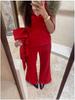 Niche Design 25 A/W New Three-Piece Set: Detachable Fur Collar Hoodie, Top Vest, and Bell Bottom Sweatpants.