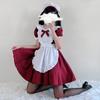 Red maid outfit Japanese Alice cute soft girl Lolita Lolita maid costume cafe dress