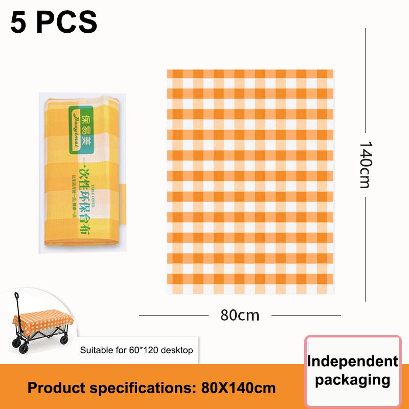 5pcs Disposable Waterproof Oil Proof Tablecloth Convenient For Outdoor Camping Thick Picnic Cushion Ring Protective Table Cloth