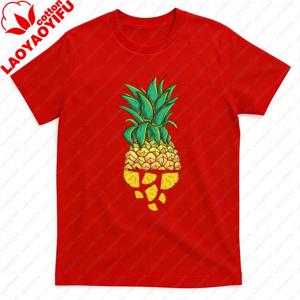 Printed T Shirt Fruit Club Clothes Pineapple Enthusiasts T Shirt Men Tops Trending Y2K Oversized Tops