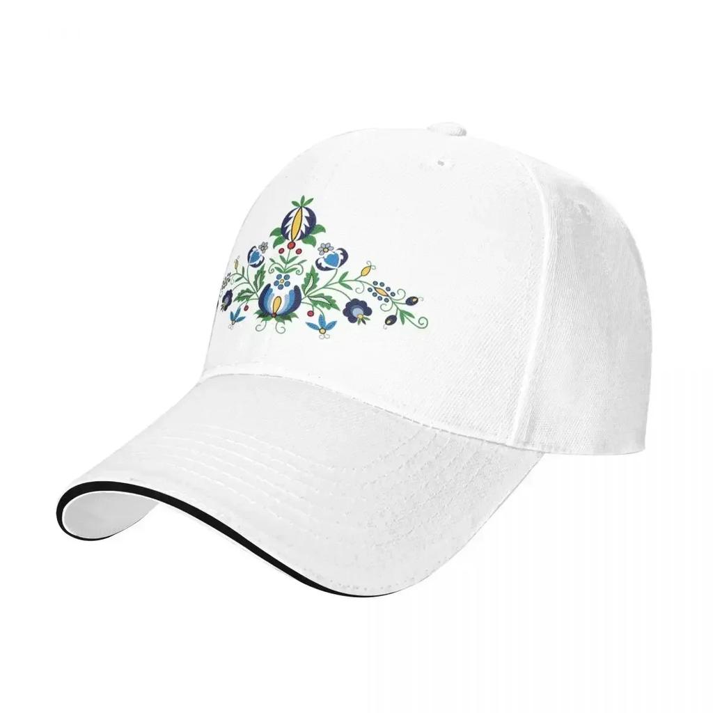 Folk 4th Composition Kashubian Art White Background Baseball Cap Trucker Cap New Hat Unisex WoUnisexs