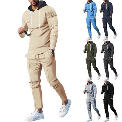 Leisure Sports Suit for Men Spring and Autumn Loose Hoodie Slim Two-piece Set for Men