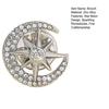 Moon Star Design Brooch Pin for Women, Rhinestones Inlaid Brooch Pin for Dress, Coat, Shawl, Zinc Alloy Badge for Mother, Wedding
