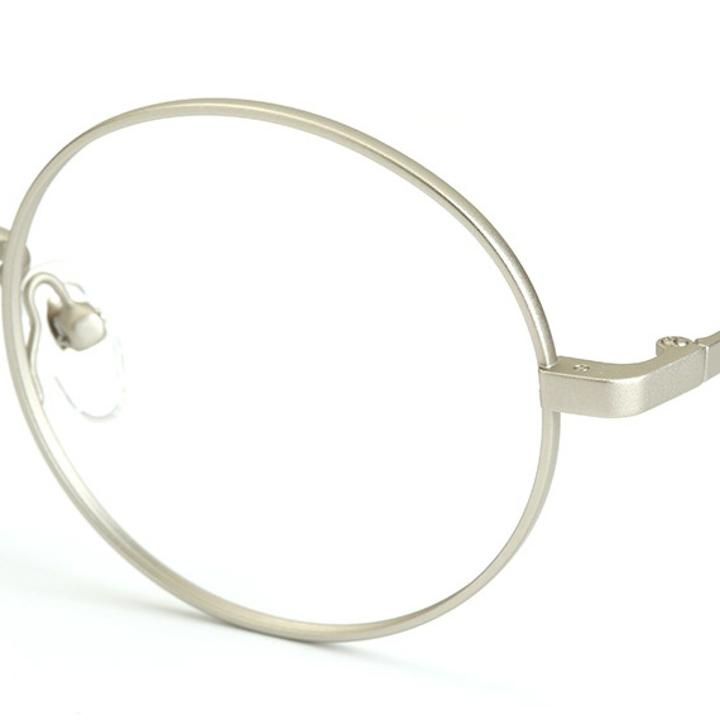 Alloaiweeo [Alo:Ctzen] Ci8703B C1 Sanded Silver Metal Round Eyeglass Frames