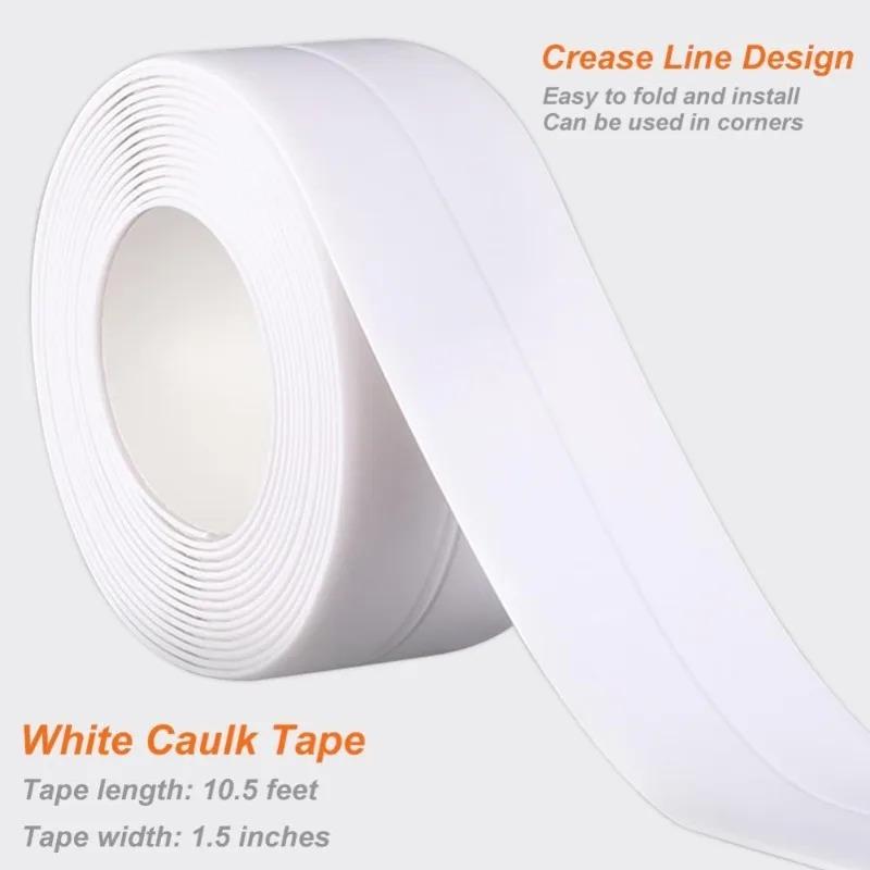 Waterproof Self-Adhesive Caulk Tape Sealant Strip for Bathroom, Toilet, Bathtub & Tile Corners