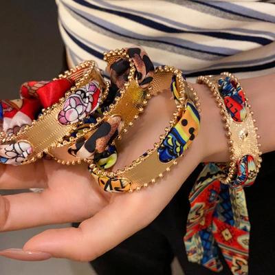 Bracciale Geometrico Etnico Vintage in Seta Stampata – Braccialetto di Lusso Leggero