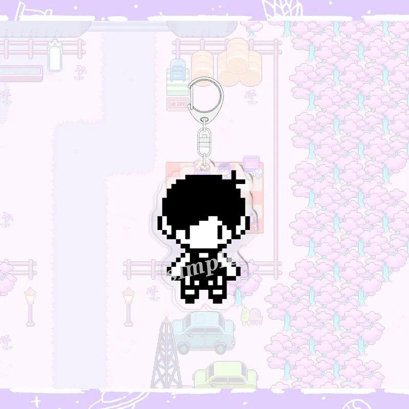 

Мультяшная игра Омори Пиксельная фигурка Акриловый брелок Веселый креативный Базиль Кель Солнечный кулон брелок Цепочка автомобильная сумка аксессуары