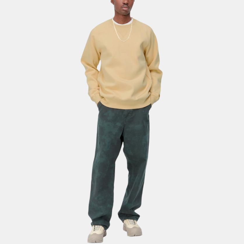 Carhartt WIP SS23 Logo Print Pullover Crewneck Sweatshirt Men Sweatshirt Yellow I026383-1NS-XX