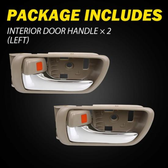 For 2002-06 Toyota Camry Inner Interior Ide Door Handle Beige Chrome 2x LH