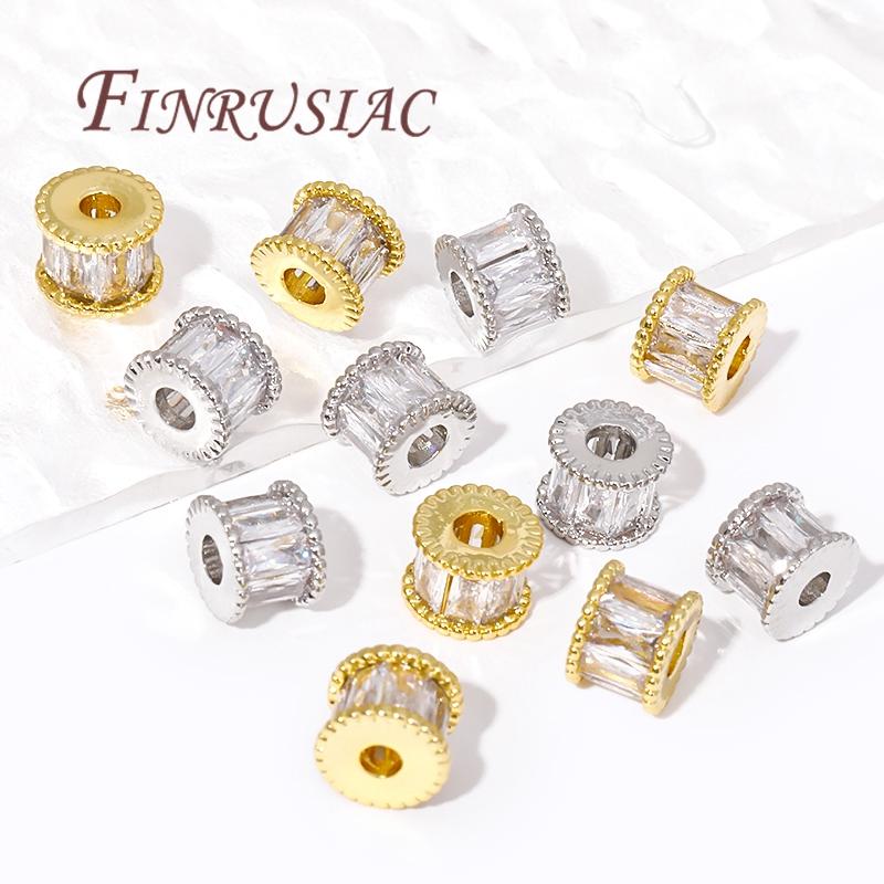 18K Gold Plated Zirkon Kristall Perlen Für Armbänder, Abstandshalter Perlen Für Schmuckherstellung DIY Fundstücke Zubehör,Perlen Trenner