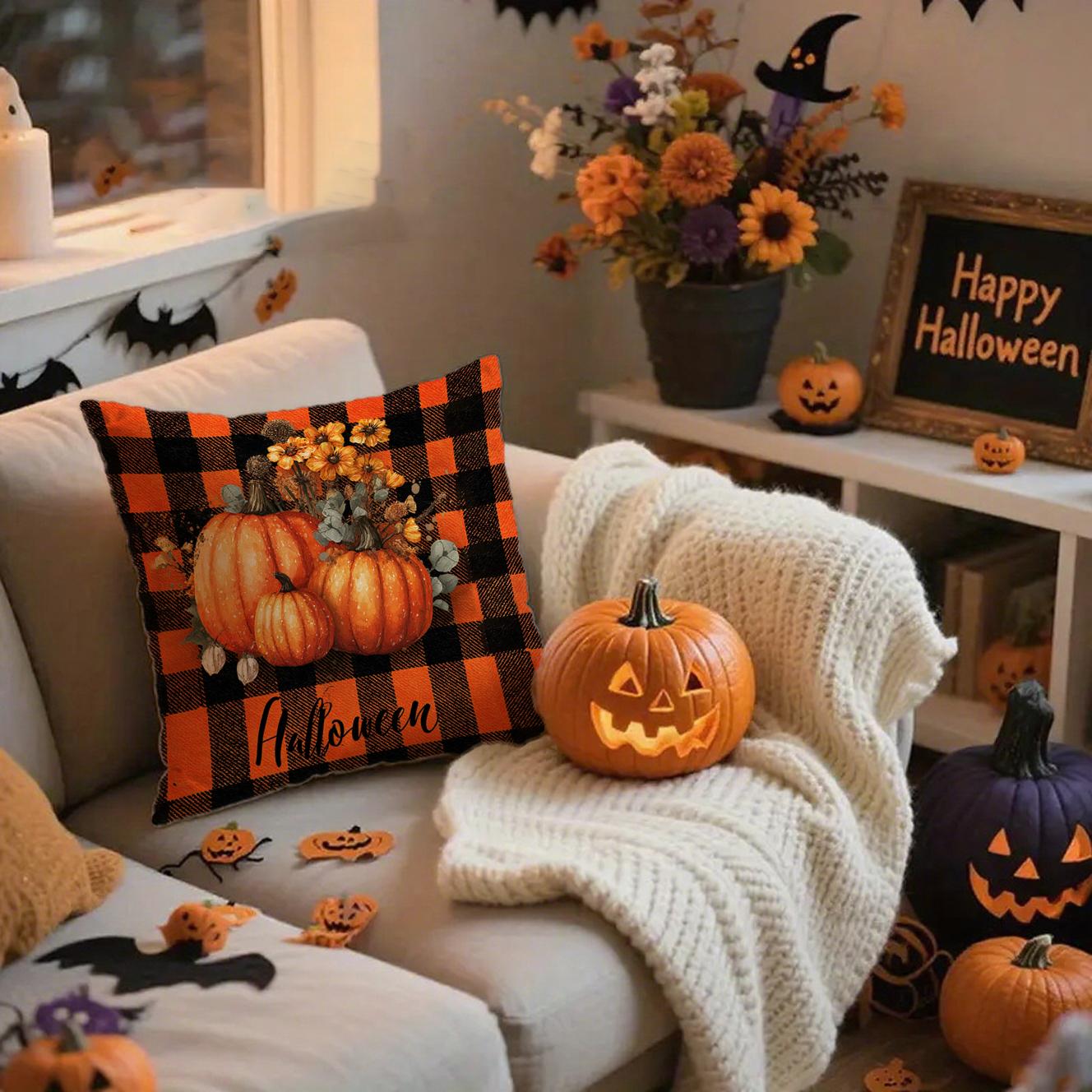 

Наволочки на Хэллоуин с тыквенным принтомПодходят для дивана, автомобиля, спальни, декоративные наволочки для подушек 16x16Inch