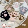 Polyester Fleece Lined Fingerless Gloves Warm Lined Winter Half Gloves  For Students