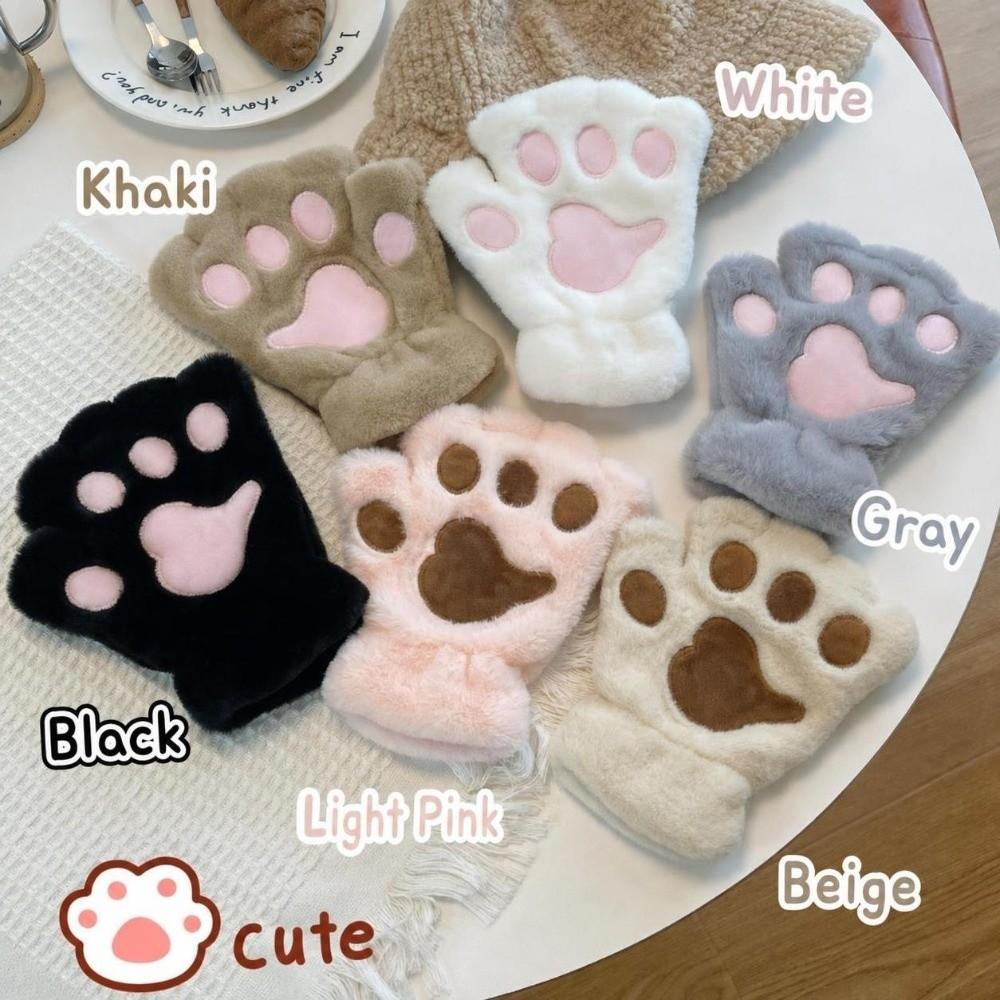 Polyester Fleece Lined Fingerless Gloves Warm Lined Winter Half Gloves For Students
