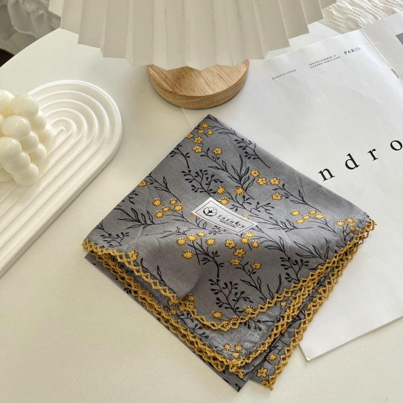 Женские шарфы, хлопковые платки, модные повязки на голову, шейные шарфы 70 см 70CMX70CM темно серый