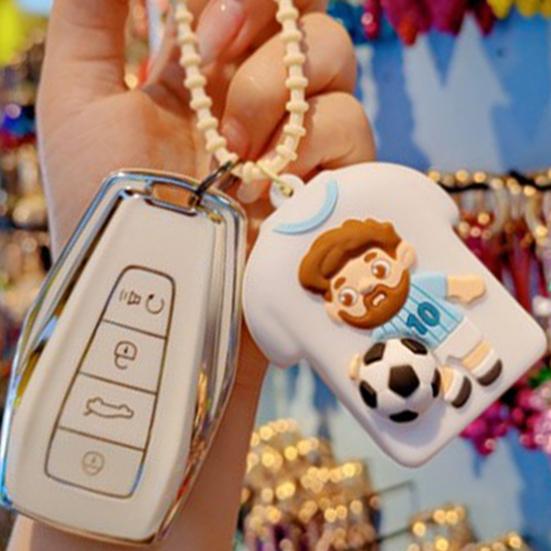 Bag Pendant with Hanging Chain, Cartoon Star Design Soft Silicone Stress Relief Keychain, Schoolbags Bag Decoration