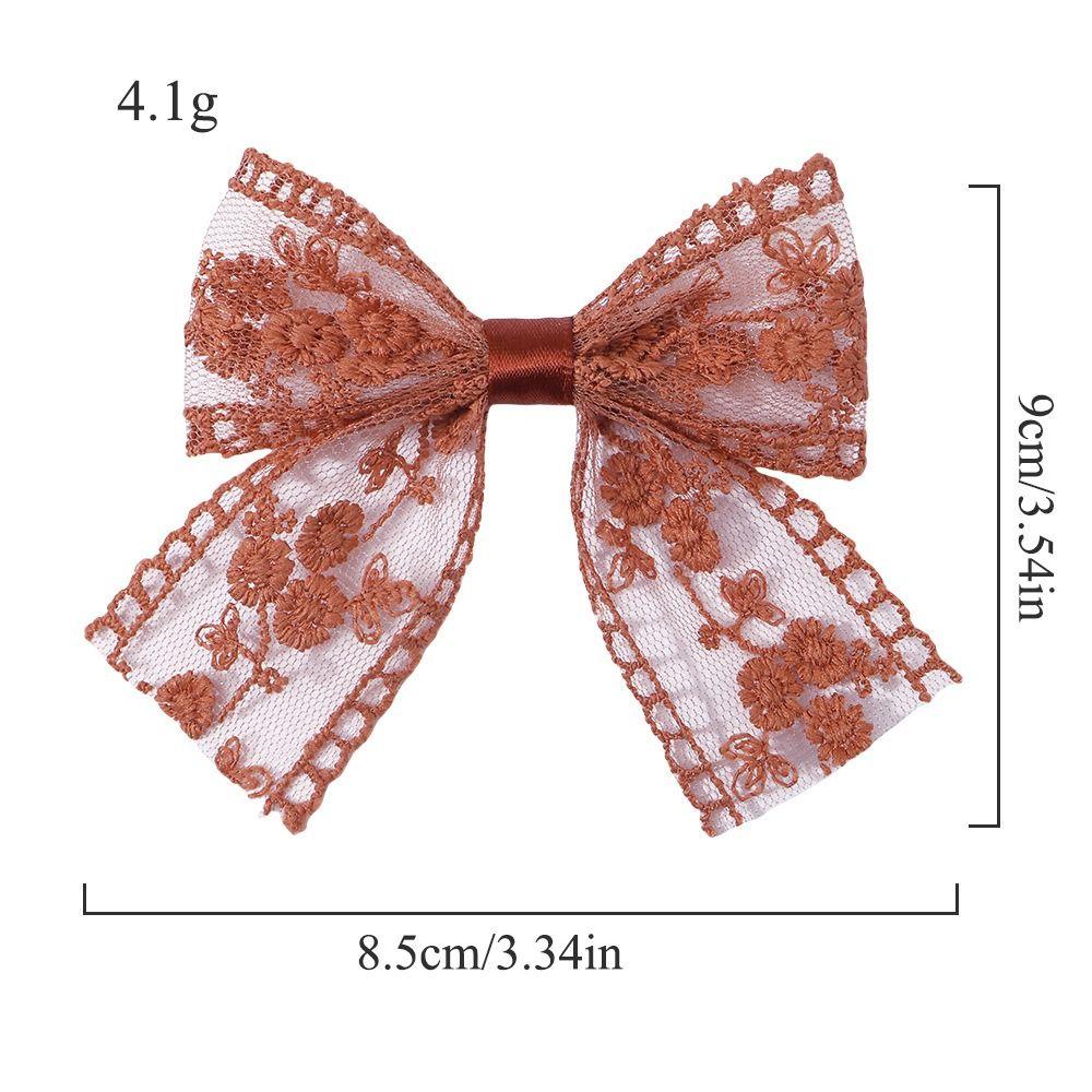 Fashion Baby Girls Hair Clips Handmade Bows Hairclips Lace Cutout Bowknot Hairpin Hair Accessories
