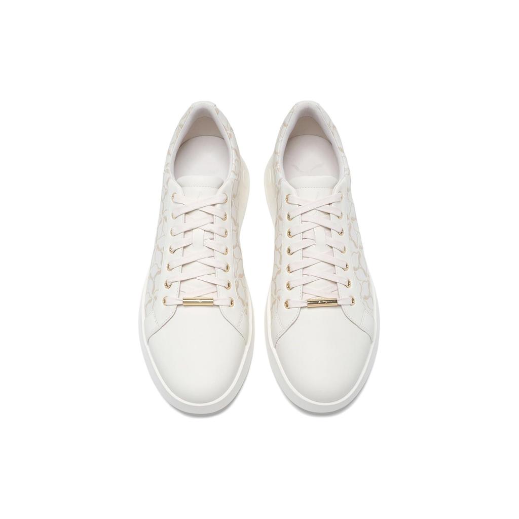 Li-Ning 1990 Comfortable Casual Non-Slip Wear-Resistant Low-Top Skate Shoes Men Sneakers Beige Gold ALHU007-1