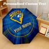Warrington Wolves Automatic 8‑ribs Umbrella, Custom Name Text Personalized Folding Umbrella Rain Sun Gift