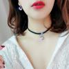 PU Collar  Charm Korean Style Jewelry Glitter Zircon Necklace Punk Necklace Women Choker