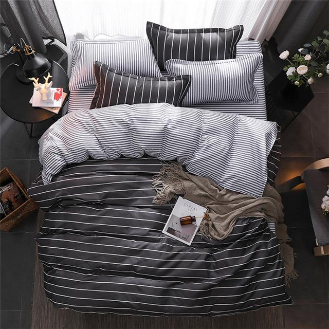 57 3/4pcs Pinkheart Bedding Set Super King Size Bed Linens Reactive Printing Duvet Cover Set Brief Style Home Bed Set Flat Sheet
