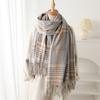 Cross-Border Imitation Cashmere Literary Plaid Warm Shawl Scarf Autumn And Winter Fashion Atmosphere Versatile Fringed Scarf