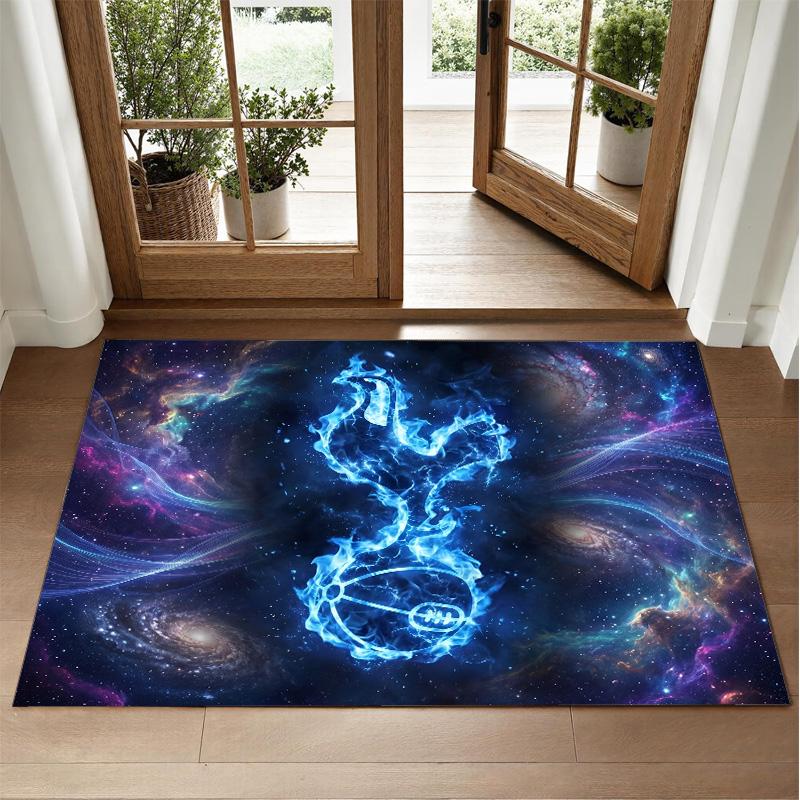 Tottenham Hotspur Design Crystal Velvet Rug Soft Decorative Mat for Bedroom Entrance