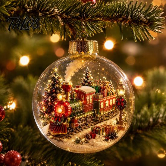Kleine kerstcadeaus Transparante kerstballen, Acryl hangdecoratie met peperkoekhuisje Feestelijke huisaccenten Rendier Kerstman Boom Binnen