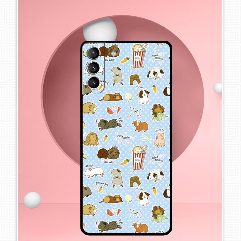Cute Cartoon Guinea Pig Case For Samsung Galaxy S25 Ultra S25 FE S20 S21 S22 S23 Plus S9 S10 S24 Ultra Cover Funda