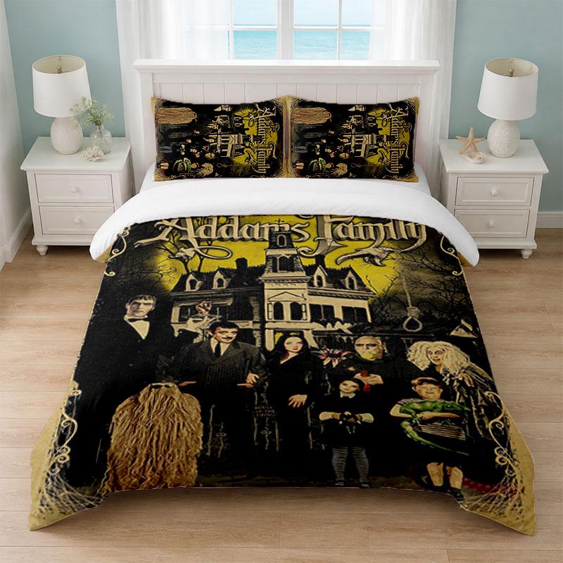The Addams Family Bedroom 3Pcs Bedding Set Soft Bed Sheet Pillowcases Home Bedding Decoration