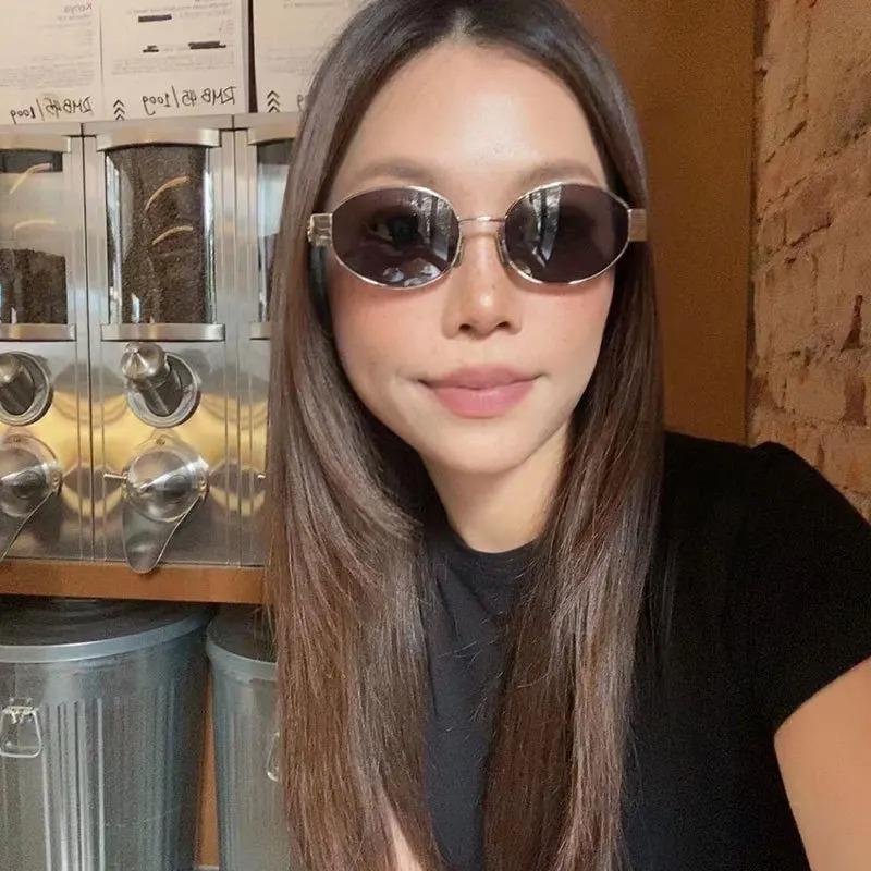 Fashion Retro Oval Sunglasses For Women Vintage Trendy Sun Glasses Women Luxury Small Metal Frame Classic Shades Eyewear Uv400