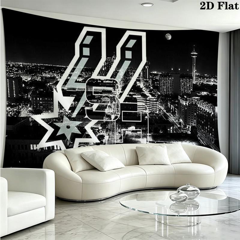 SA Spurs Wall Tapestry Aesthetic Wall Hanging Printed Fabric Blanket Decorative Tapestries for Bedroom Living Room Home Decor