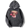 Energetic Girl Heart Apricot Ballet Hoodie – Spring/Autumn Girls' Sweatshirt with Heart Print