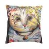 Colorful Cats Painting Pillow Case Home Decorative Kawaii Kitty Cushion Cover Throw Pillow For Car Double-Sided Printing