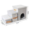 Foldable Three-Layer Storage Box Dog Steps with Nest for Small Pets
