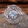 Prsten Modrý Topaz, Dárky Fir Her, Stříbrný Prsten s přívěskem, Šperky z drahokamů, Stříbrné Šperky, Prsten s květinami,