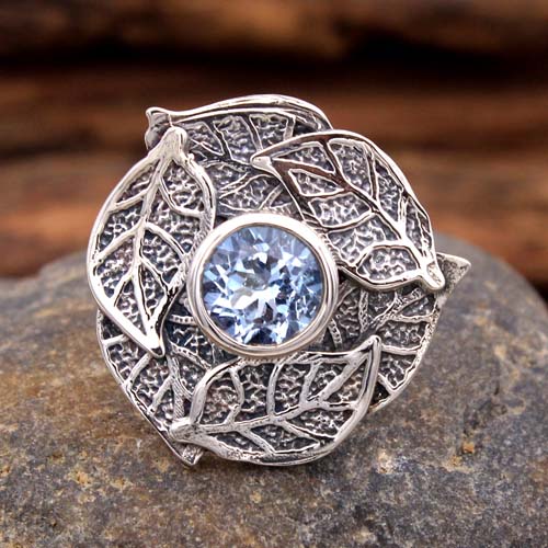 Prsten Modrý Topaz, Dárky Fir Her, Stříbrný Prsten s přívěskem, Šperky z drahokamů, Stříbrné Šperky, Prsten s květinami,
