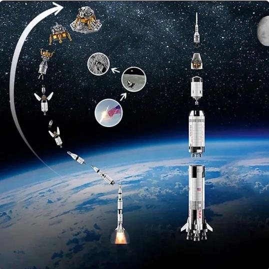 The Apollo Saturn V 92176 Building Blocks Space Rocket Idea Series Bricks Educational Toys for Children Birthday Xmas Gifts