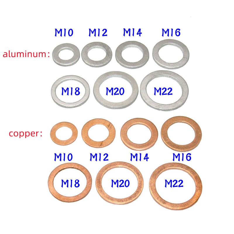 50Pcs Automotive Universal Bottom Case Oil Drain Screw Seal Copper And Aluminum Gasket Abto Voiture Car Accessories Coche