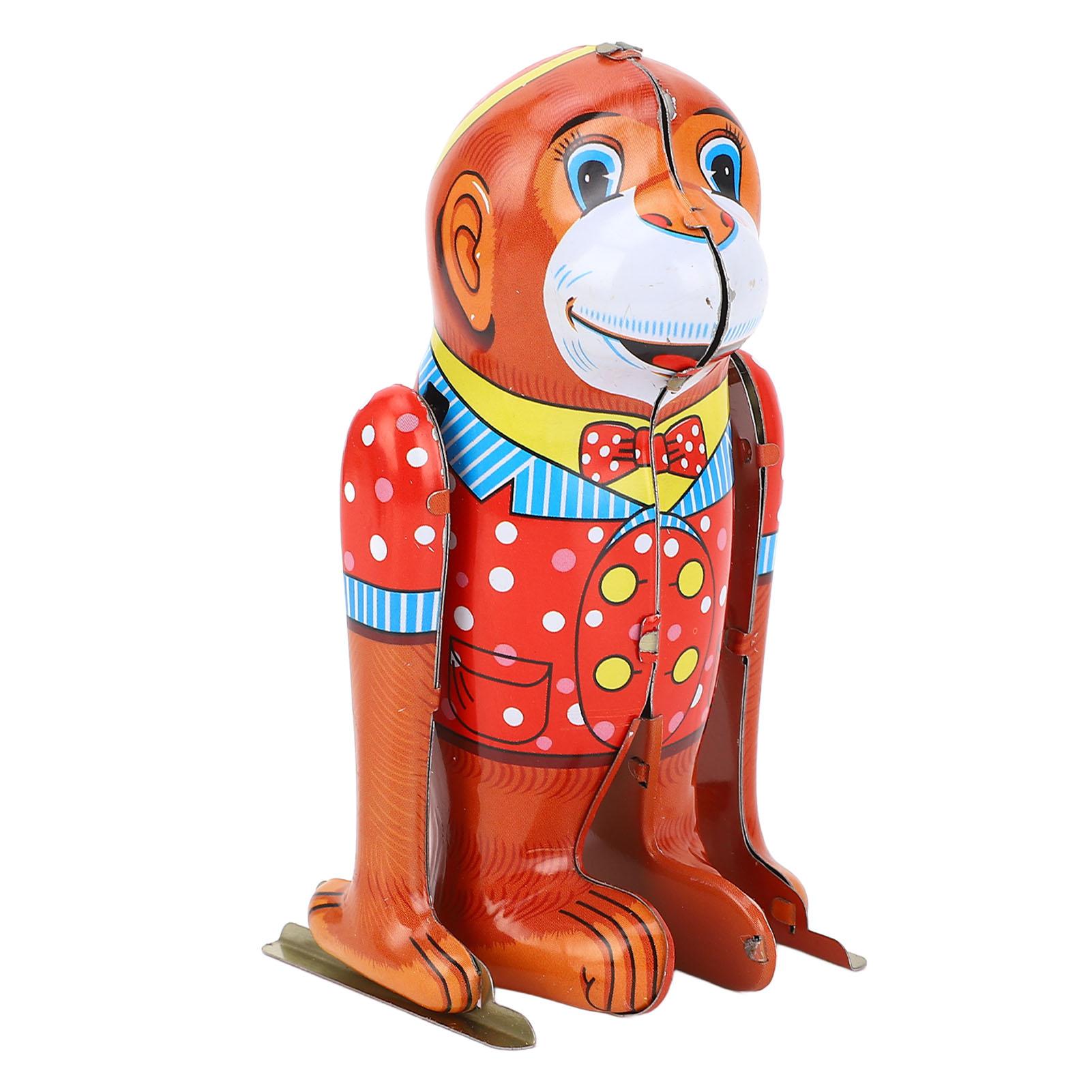 

Ретро Механическая Жестяная Игрушка Ручной Работы Тонкая Работа Заводная Кувыркающаяся Обезьянка для Коллекции Подарок